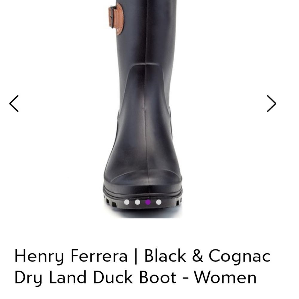 NWT Henry Ferrera Black/ Cognac Dry Land Duck Boots - Size 7 Women